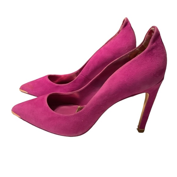 Ted Baker Melissa Fuchsia colorful suede heel‎ pump 38 US 8 - Picture 1 of 9